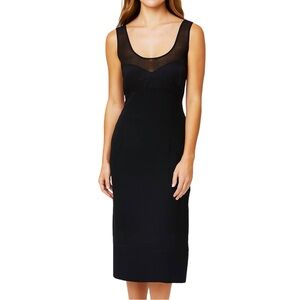 Narciso Rodriguez Black Silk Midi Cocktail Dress - Size 10